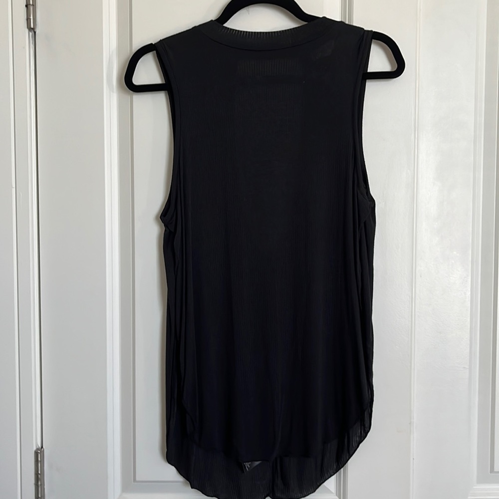 Black sheer muscle tank.